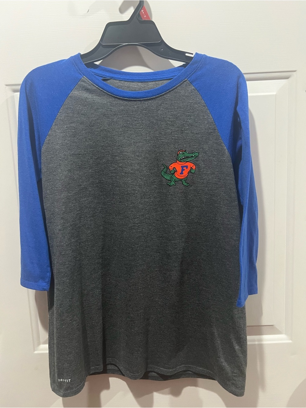 Nike Blue and Gray Raglan University of Florida Jersey with Gator Patch